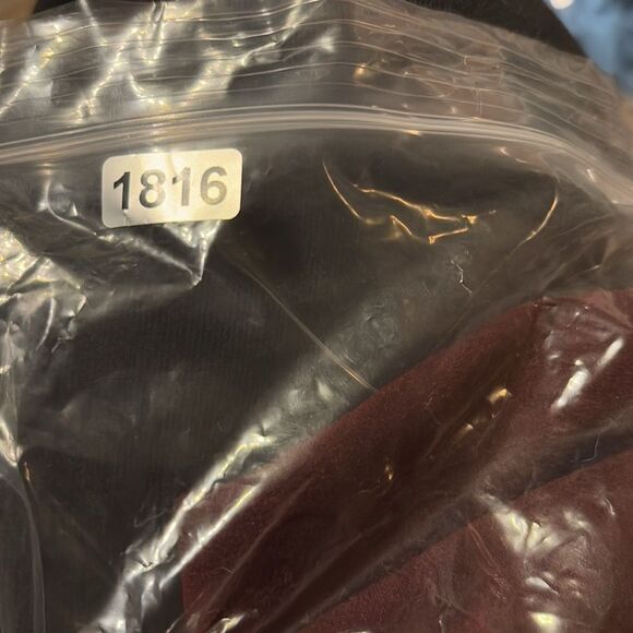 A Loves A Dress Faux Suede Burgundy Long Sleeve Size Large - Picture 8 of 8